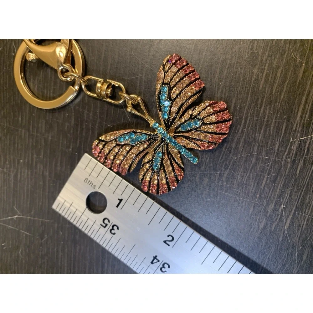 Butterfly‎ Bling Keychain Colorful Pendant Charm for Purse Bag